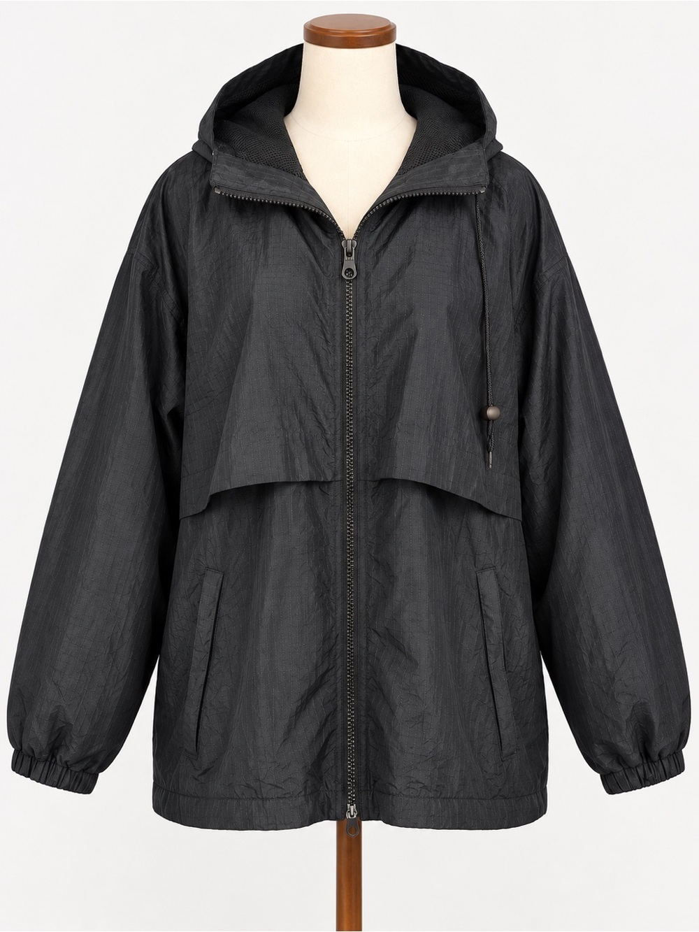London Fog Black Hooded Lightweight Windbreaker Jacket Size M